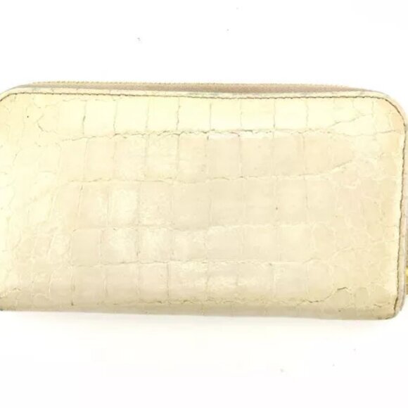 miumiu Wallet Purse Long Wallet Beige Gold Woman Authentic Used - Picture 2 of 6
